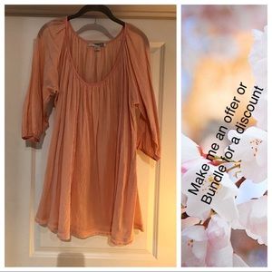Peach crinkled cotton fabric tunic